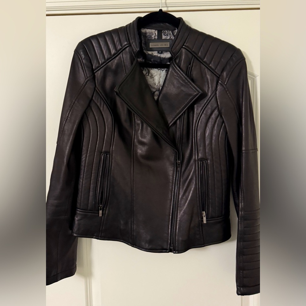 Black 100% Leather Moto Jacket